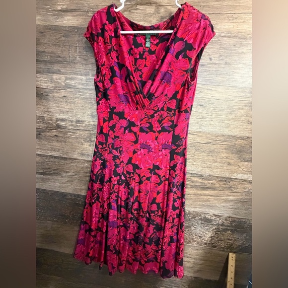 Lauren Ralph Lauren Vibrant Pink and Black Maxi Dress
